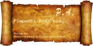 Pimpedli Alícia névjegykártya